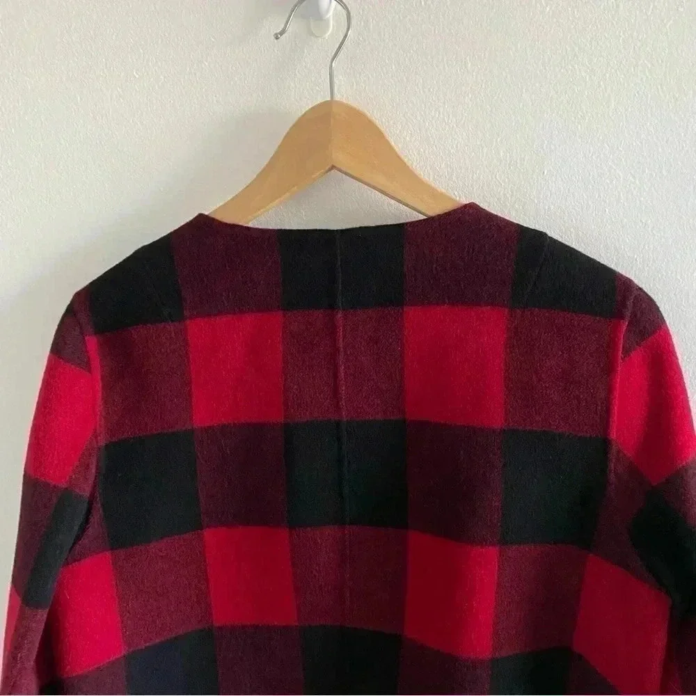TALBOTS BUFFALO PLAID DOUBLE-FACE TOPPER COAT JACKET‎ Sz M